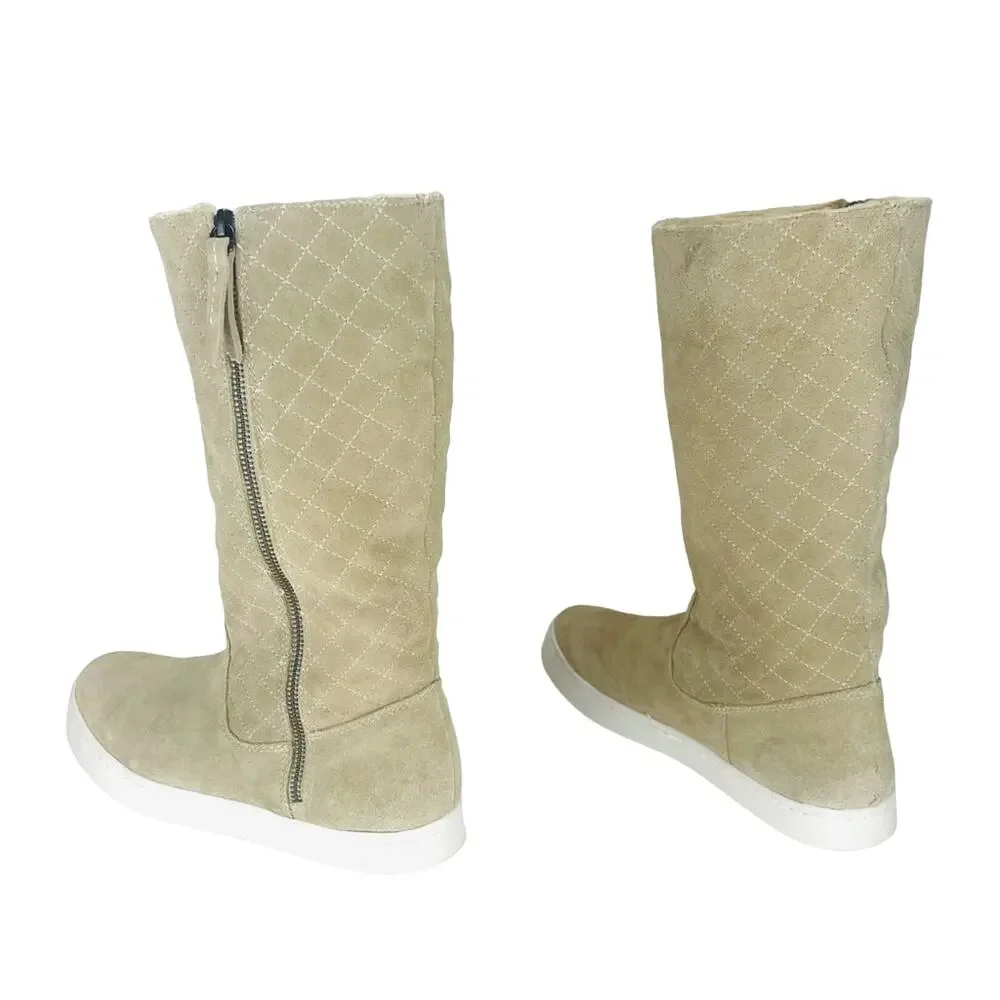 G.H. BASS Zina Women Tan Winter Sneaker Boot Size 9.5 Suede Faux Fur Lining New